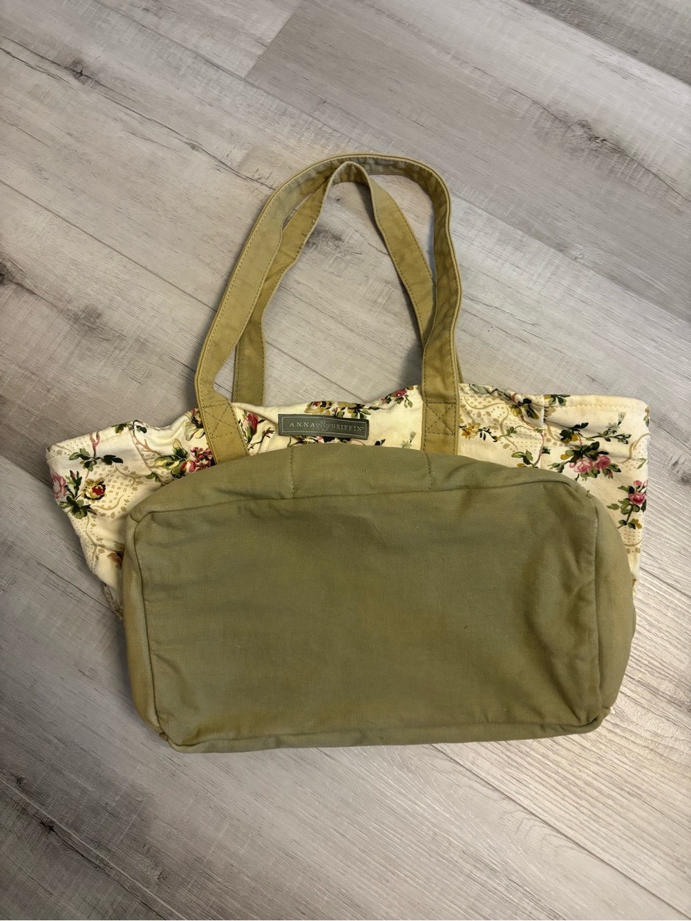 Anna Griffin Floral Canvas Tote Bag w/ Matching Zip Pouch Cottagecore - Picture 5 of 10